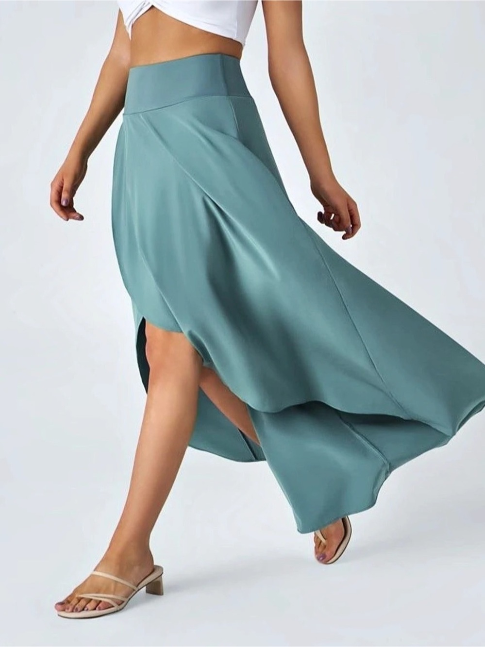 Halara Breezeful High Waisted Split 2-in-1 Flowy Quick Dry Maxi Casual Skirt